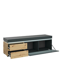 Thumbnail for Luci 1 door 2 drawer 180 cm wide TV unit in Platinum and Oak