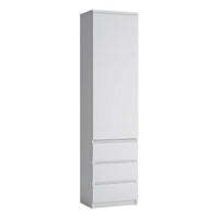 Thumbnail for Fribo Tall narrow 1 door 3 drawer cupboard in White