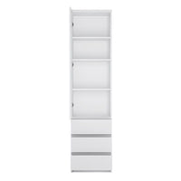 Thumbnail for Fribo Tall narrow 1 door 3 drawer cupboard in White