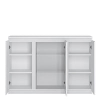 Thumbnail for Fribo 3 door sideboard (Glazed centre) in White