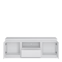 Thumbnail for Fribo 2 door 1 drawer 136 cm wide TV cabinet in White