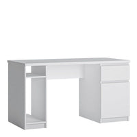 Thumbnail for Fribo 1 door 1 drawer twin pedestal desk in White