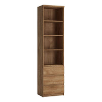 Thumbnail for Fribo Tall narrow 3 drawer bookcase in Oak