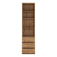 Thumbnail for Fribo Tall narrow 3 drawer bookcase in Oak