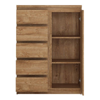 Thumbnail for Fribo 1 door 5 drawer cabinet in Oak