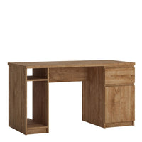 Thumbnail for Fribo 1 door 1 drawer twin pedestal desk in Oak