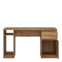 Thumbnail for Fribo 1 door 1 drawer twin pedestal desk in Oak