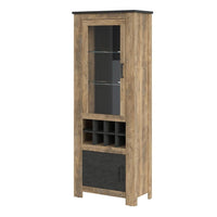 Thumbnail for 2 door display cabinet With wine rack in Chestnut and Matera Grey