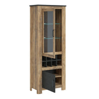 Thumbnail for 2 door display cabinet With wine rack in Chestnut and Matera Grey