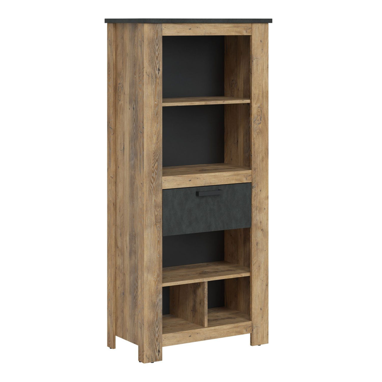 1 drawer bookcase in Chestnut and Matera Grey