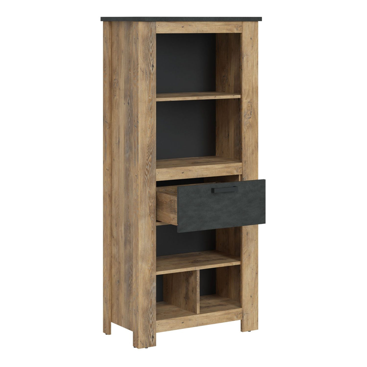 1 drawer bookcase in Chestnut and Matera Grey