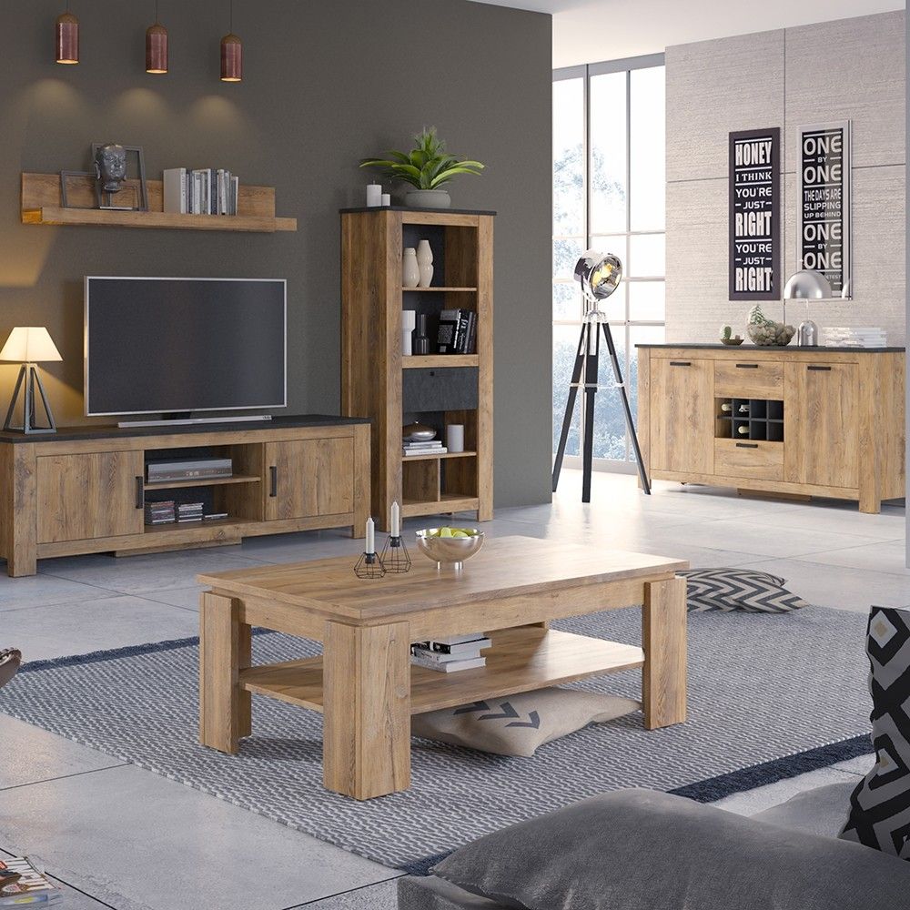 1 drawer bookcase in Chestnut and Matera Grey