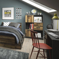 Thumbnail for Industrial Brooklyn Dark Matera Grey and Walnut 1 Drawer 1 Door Desk