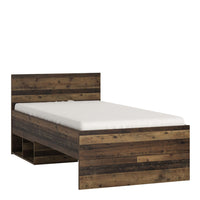 Thumbnail for Industrial Brooklyn Walnut Single 3ft Bed with 2 Open Storage