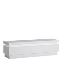 Thumbnail for White and High Gloss 2 Drawer TV Cabinet with LED Lighting 41x146cm