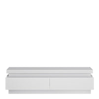 Thumbnail for White and High Gloss 2 Drawer TV Cabinet with LED Lighting 41x146cm