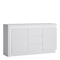 Thumbnail for White and High Gloss 2 Door 3 Drawer Sideboard with LED lighting