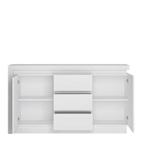 Thumbnail for White and High Gloss 2 Door 3 Drawer Sideboard with LED lighting