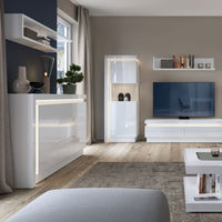 Thumbnail for White and High Gloss 2 Door 3 Drawer Sideboard with LED lighting