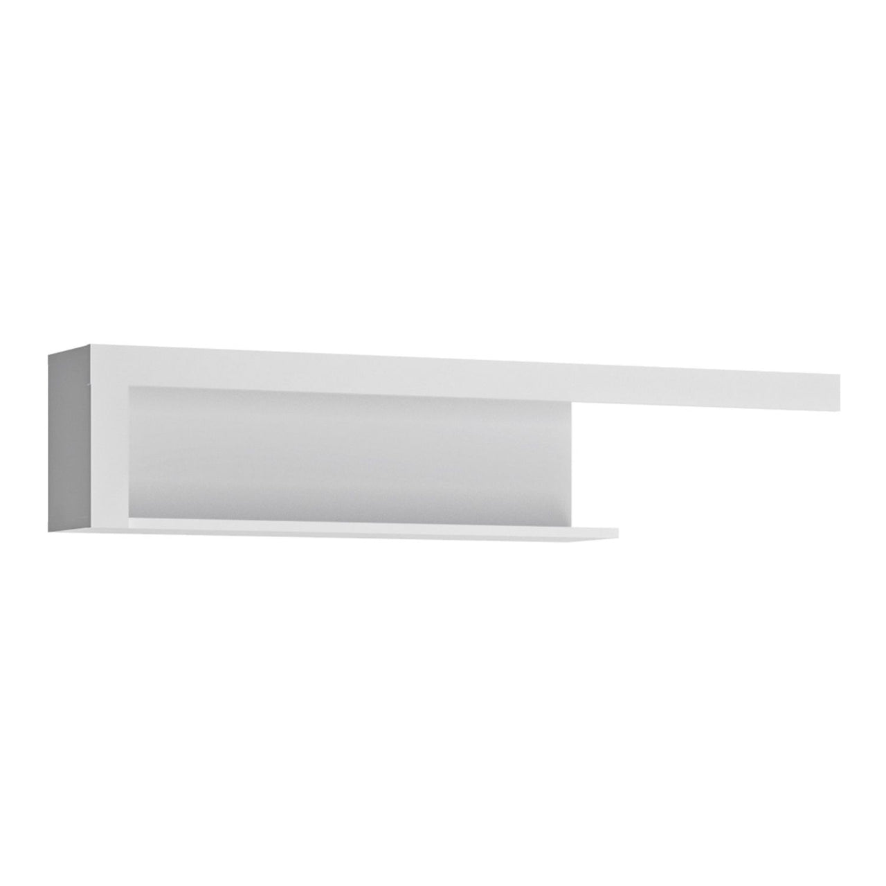 Modern White and High Gloss Wide Wall Storage Display Shelf