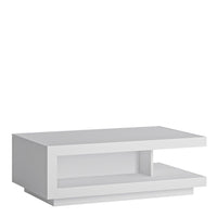 Thumbnail for White and High Gloss Designer Coffee Centre Table with Shelving