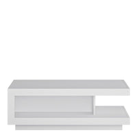 Thumbnail for White and High Gloss Designer Coffee Centre Table with Shelving