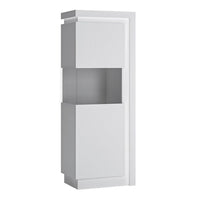 Thumbnail for Modern White and High Gloss Narrow Display Cabinet with LED lighting