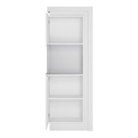 Thumbnail for Modern White and High Gloss Narrow Display Cabinet with LED lighting