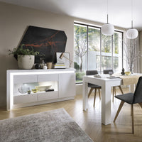 Thumbnail for White and High Gloss 90 to 180cm Small Square Extending Dining Table