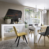 Thumbnail for White and High Gloss 160 to 200cm Large Extending Dining Table