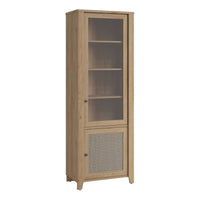 Thumbnail for Cestino 2 Door Display Cabinet in Jackson Hickory Oak and Rattan Effect