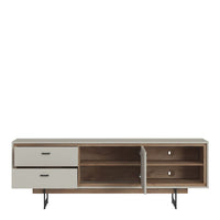 Thumbnail for Rivero 1 Door 2 Drawer TV Unit in Grey and Oak