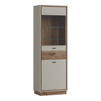 Thumbnail for Rivero 2 Door 1 Drawer Display Cabinet in Grey and Oak