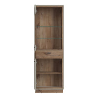 Thumbnail for Rivero 2 Door 1 Drawer Display Cabinet in Grey and Oak