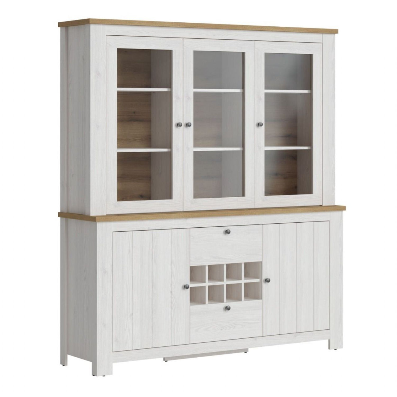 Celesto 3 Door Display top unit in White and Oak