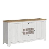 Thumbnail for Celesto 2 Door 2 Drawer Sideboard with 3 Door Display Top Unit in White and Oak