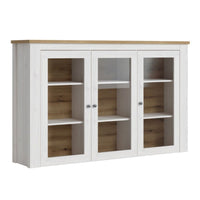 Thumbnail for Celesto 2 Door 2 Drawer Sideboard with 3 Door Display top Unit inc. 6x Lights in White and Oak