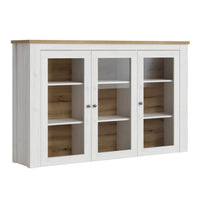 Thumbnail for Celesto 2 Door 2 Drawer Sideboard with 3 Door Display Top Unit in White and Oak