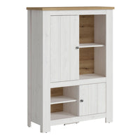 Thumbnail for Celesto 2 door 4 Shelves Cabinet in White and Oak