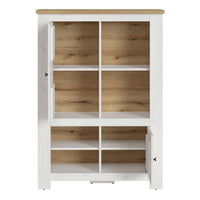 Thumbnail for Celesto 2 door 4 Shelves Cabinet in White and Oak