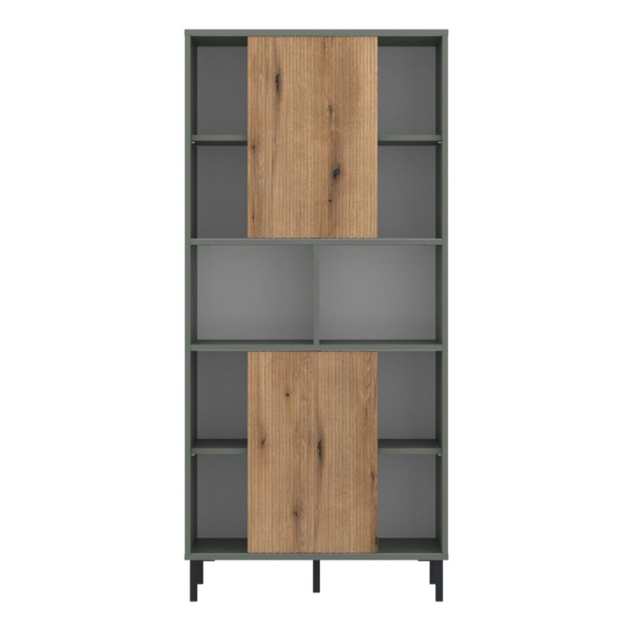 Darwin Bookcase 2 Door in Green Oak