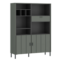 Thumbnail for Arundel Bookcase 2 Door 1 Drawer in Green Grey