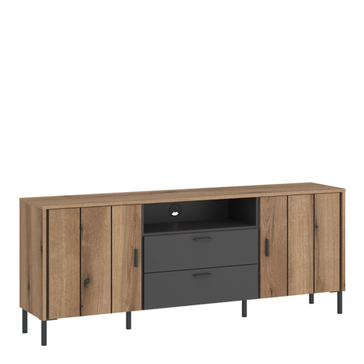 Arundel TV Cabinet 2 Door 2 Drawer 158cm Wide in Oak Grey