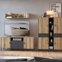 Thumbnail for Arundel TV Cabinet 2 Door 2 Drawer 158cm Wide in Oak Grey