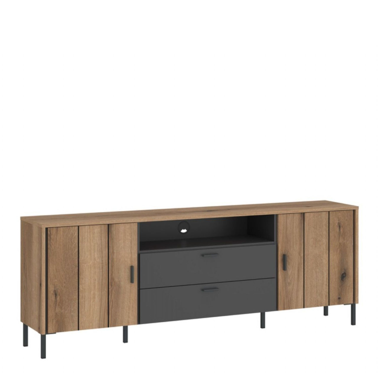 Arundel TV Cabinet 2 Door 2 Drawer 173cm Wide in Oak Grey