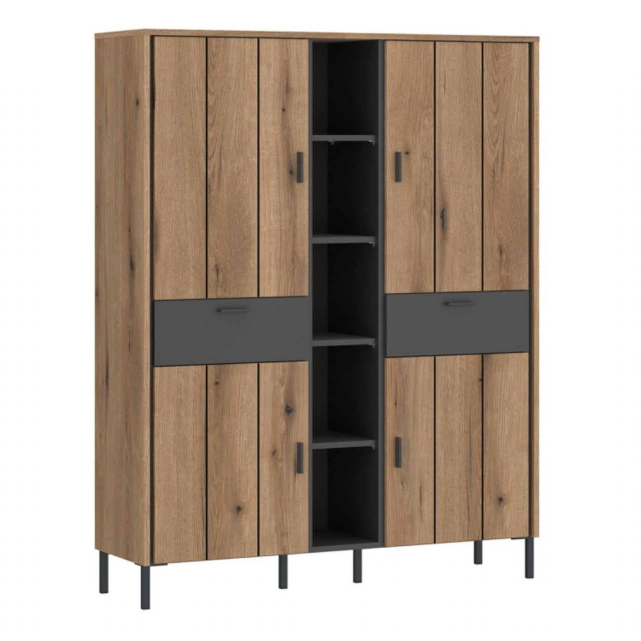 Arundel Wardrobe 4 Door 2 Drawer in Oak Grey