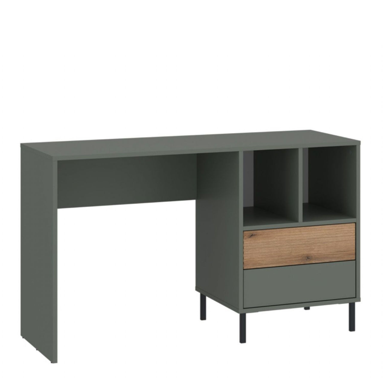 Darwin Desk 2 Drawer in Green Oak