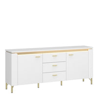 Thumbnail for Lazio TV Cabinet 2 Door 3 Drawer in Alpine White White Gloss