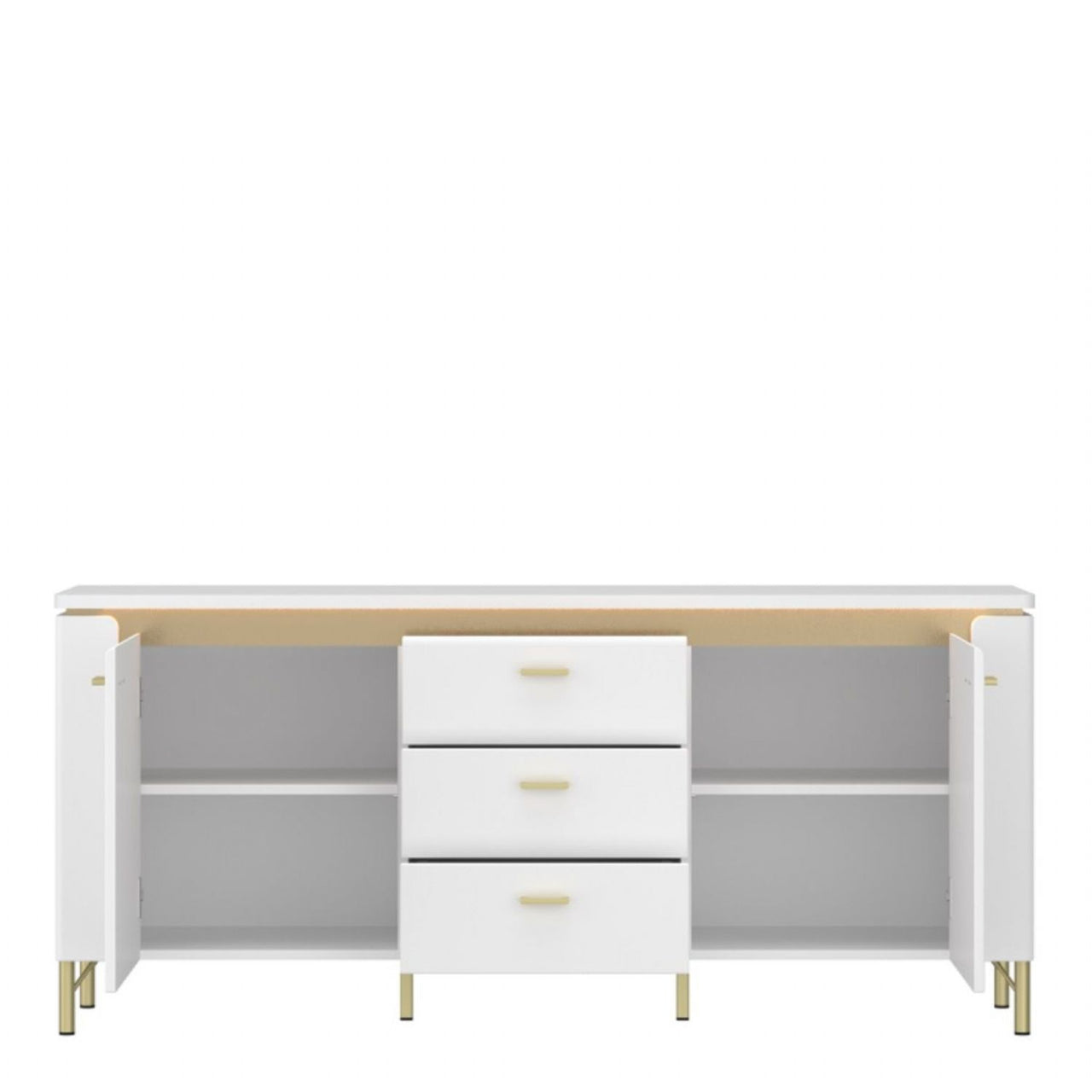 Lazio TV Cabinet 2 Door 3 Drawer in Alpine White White Gloss