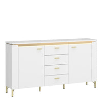 Thumbnail for Lazio Sideboard 2 Door 4 Drawer in Alpine White White Gloss